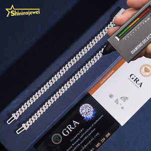 EUA locais StocksTarrifs Livre 1Row 6mm Cuban Links Pulseira Fine Quality Rapper Jóias Iced Out Moissanite Diamante Cadeia Cubana - Product Image 4