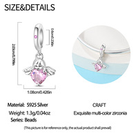 PANBUEATY 925 bijoux en argent pendentifs fins breloques Bracelet perlé collier accessoires ailes d'ange arbre de vie cadeau pour Zircon