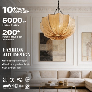 Lámpara Colgante LED Decorativa Blanca de Lujo para Comedor, Hogar u Hotel, con Tela Brillante - Product Image 1