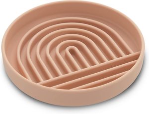 BPA gratis mudah untuk membersihkan silikon anjing Lickmat mangkuk makan dengan cangkir hisap bulat Puzzle bentuk silikon hewan peliharaan mangkuk tempat makan lambat - Product Image 4