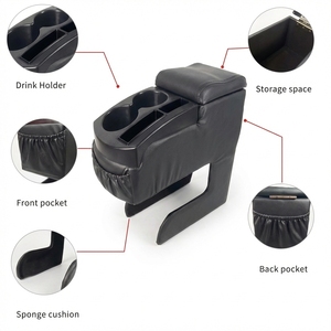 Reposabrazos Central de Plástico para Auto, Sin Perforaciones, Modificado, con Portavasos Delanteros y Traseros, AC-458, Directo de Fábrica - Product Image 3