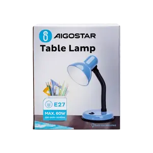 Lampada da tavolo in metallo E27, design elegante, ideale per decorazione e uso in uffici o camere, lampadina non inclusa. - Product Image 3