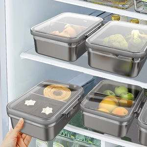 Stainless Steel <b>Lunch</b> <b>Box</b> Square With Seal Lid Microwave Safe Portable For Commuting - Product Image 1