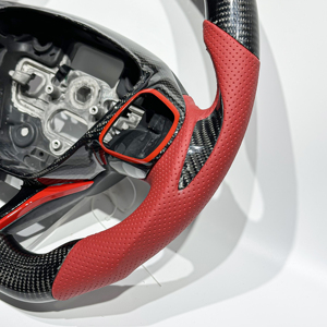 Volant en cuir personnalisé, accessoires de voiture pour Ford <span class=keywords><strong>Focus</strong></span> MK2 MK3 MK4 RS <span class=keywords><strong>ST</strong></span> Mondeo, vente flash, volant en fibre de carbone - Product Image 3