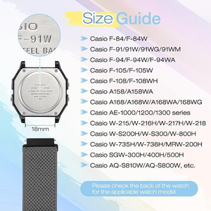 Bracelets de montre élastiques pour <span class=keywords><strong>Casio</strong></span> F-84/F-91W/F-94/A158/A168/F-105/F-108, bracelet en nylon respirant pour <span class=keywords><strong>Casio</strong></span> W-215/216H/217H/218 - Product Image 3