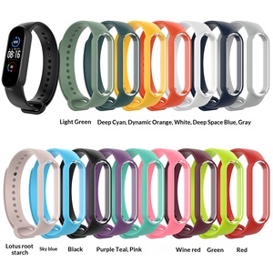Bracelet en silicone TPU pour Xiaomi <span class=keywords><strong>Mi</strong></span> <span class=keywords><strong>Band</strong></span> 5/6 <span class=keywords><strong>Amazfit</strong></span> <span class=keywords><strong>Band</strong></span> 5, bracelet bicolore, 16 couleurs, léger, directement de l'usine - Product Image 3
