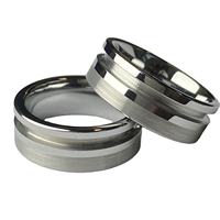 Großhandel Trendiger Roségold Wolfram Blanko-Kern Unisex Ehering mit Anpassbarem Einlege-Design 2,5mm Doppelrillen Gewölbter Komfort-Fit DIY