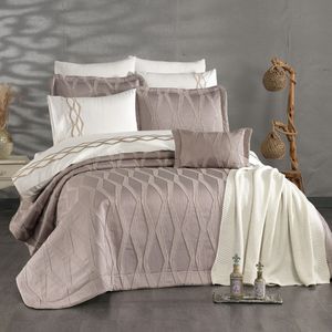 Juego de Ropa de Cama Carina de 11 Piezas, Juego de Funda de Edredón de Visón con Fibra, Juego de Funda de Edredón Bordada, Manta Hecha en Turquía - Product Image 1