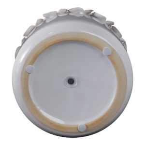Vaso in gres con applicazioni floreali e design in ceramica testurizzata per piante da interno ed esterno - Product Image 6