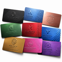 Cartes de visite en métal électroplaqué économiques, surface mate de 0,8 mm, gravure au laser personnalisée, détails de la marque, logo
