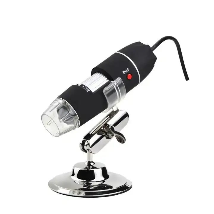 Usb Digitale Microscoop 50x ~ 500x 2mp Loepen Met 8 Led Videocamera Elektronisch Vergrootglas Zwart Met Standaard