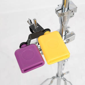 Wholesale Percussion Rhythm Instrument Durable Jazz Drum <b>Plastic</b> Cow Bell Toy Two Tone <b>Block</b> Clapper - Product Image 1