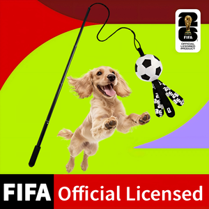 Jouets pour animaux de compagnie officiels de la Coupe du monde <span class=keywords><strong>FIFA</strong></span> 2026, jouets interactifs pour chiens, jouets de poursuite pour chiens, bâton extensible pour chiens pour l'exercice en plein air - Product Image 1