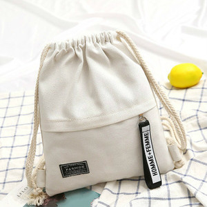 High Quality Cotton Polyester Waterproof <b>Backpack</b> <b>Drawstring</b> Bag for Outdoors Gym - Product Image 2