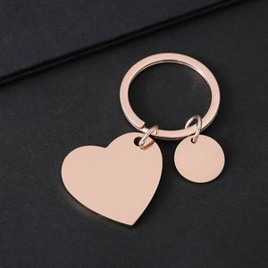 Llavero Promocional de Acero Inoxidable con Colgante Circular en Forma de Corazón, Grabado Láser con Logotipo, Impresión a Color, Personalizable - Product Image 4