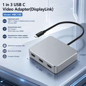 <span class=keywords><strong>Adaptateur</strong></span> DisplayLink <span class=keywords><strong>USB</strong></span> <span class=keywords><strong>C</strong></span> vers Triple <span class=keywords><strong>HDMI</strong></span> 4K 60Hz, 3 ports <span class=keywords><strong>HDMI</strong></span>, séparateur multi-écrans, convertisseur vidéo Type <span class=keywords><strong>C</strong></span> pour MacBook M1 M2 M3 - Product Image 4