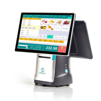Nouvelle arrivée, double écran, 15,6 pouces, écran tactile FHD 10 points, terminal de point de vente, Intel I3 I5 I7, Windows 10, Android, 80 mm, terminal de point de vente mobile intégré