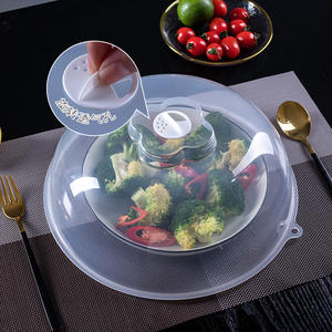 Home Kitchen <b>Microwave</b> <b>Food</b> <b>Cover</b> Transparent Plastic Steam Guard With Vent Hole For Vegetables And Meals Protection - Product Image 1