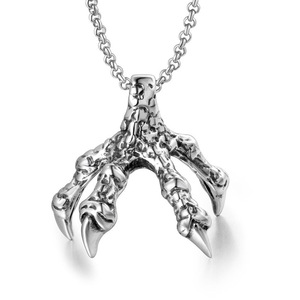 Collar de acero inoxidable con colgante de garra de dragón para hombre, estilo punk, forma de animal SP567 - Product Image 1