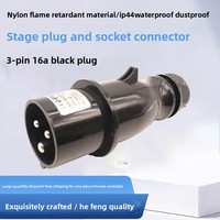 Connecteur de prise en laiton mâle/femelle 3 broches 3 pôles 16A 220-240V étanche IP44 pour scène, fourni directement par l'usine