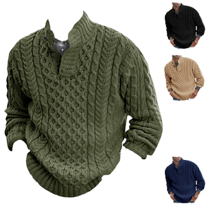 Suéter de Punto para Hombre, Corte Ajustado, Cuello Medio, Acrílico, Antipilling, Manga Larga, Otoño Invierno, Informal - Product Image 2