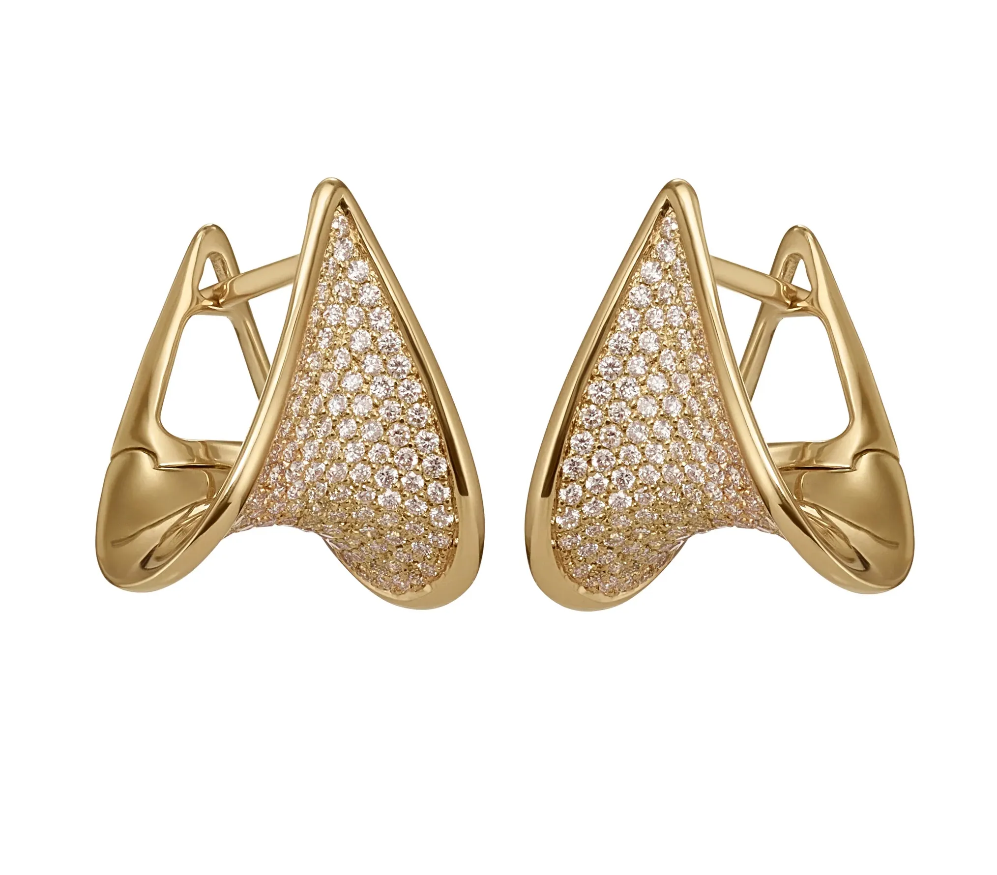 Milskye gentle engagement jewelry 18k gold plated brass pave diamond hoop earrings