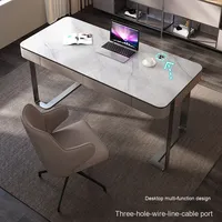 Meubles italiens modernes de bureau à domicile en acier inoxydable bureau intégré table en pierre frittée pour bureau ou étude
