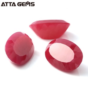 #5 Color duro forma ovalada rubí sintético <span class=keywords><strong>piedra</strong></span> precio por quilate para joyería - Product Image 5