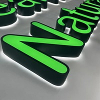 Logotipo 3D Personalizado de Acero Inoxidable para Empresas de Lujo, Iluminación Frontal, Regulable, Resistente al Óxido, Iluminación Trasera Metálica para Empresas y Hospitales