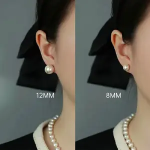 天然珍珠耳环高级感耳环女925银针纯银复古珍珠耳环批发简单交流