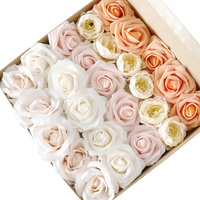 A-240 boîtes de fleurs en mousse Bouquet de fleurs de mariée Roses en mousse Orange avec tiges