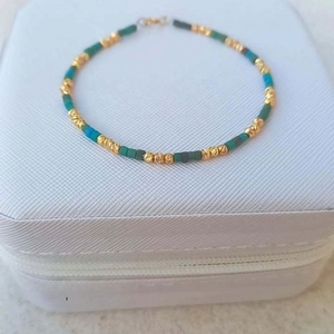 Bracelet Minimaliste Élégant en Pierre Naturelle Facettée Verte et Véritable Perle, Hypoallergénique, Inoxydable, Résistant à l'Eau, Cadeau pour Femme - Product Image 5