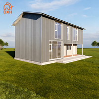 conteneur préfabriquée à deux étages en panneau sandwich en acier, véranda portable en verre pour villa et complexe villégiature