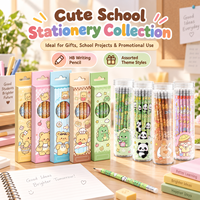 Ensemble de papeterie mignon avec motif de capybara de dessin animé, ensemble de crayons pour enfants d'âge scolaire, cadeau pour le dessin, calligraphie, ensemble de crayons HB