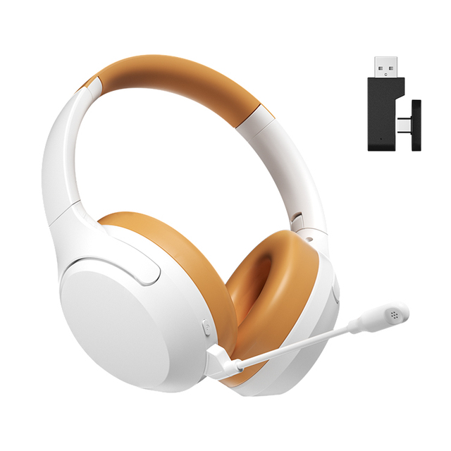 2.4G Wireless Gaming Headset for PS4 PS5 Switch Mobile Foldable Bluetooth V5.3 Headphone 45h Battery Light-Memory Ear Pads