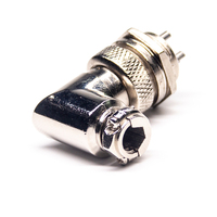 16mm GX16 3 pines enchufe de aviación conector de radio ángulo recto para cargador