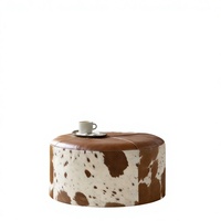 Pouf en similicuir, repose-pieds doux et moelleux à imprimé vache, tabouret rembourré pour canapé, lit et mobilier – Vente en gros