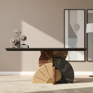 <span class=keywords><strong>Mesa</strong></span> <span class=keywords><strong>Consola</strong></span> de Estilo Chino Moderno |   <span class=keywords><strong>Mesa</strong></span> de Entrada de Madera Maciza y Mármol para Entrada de Galería de Arte Bohemia y Entrada de Casa de Campo - Product Image 1