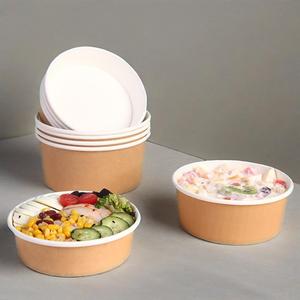 Ensaladera de papel, papel artesanal, comida, diseño respetuoso con el medio ambiente, Kraft desechable para microondas, papel de impresión con LOGOTIPO personalizado, contenedor de alimentos - Product Image 2