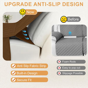 <span class=keywords><strong>Housse</strong></span> en polyester imperméable de couleur marron clair à motif gaufré pour fauteuil inclinable 5 places, salon, haute qualité - Product Image 5