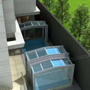 Cubierta <span class=keywords><strong>de</strong></span> Piscina <span class=keywords><strong>de</strong></span> Aluminio <span class=keywords><strong>de</strong></span> Alta Resistencia con Sellado Impermeable y Techo <span class=keywords><strong>de</strong></span> Vidrio Aislante Resistente a Impactos - Product Image 6