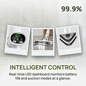Aspirateur Cyclonique Sans Fil pour Usage Extérieur, Domestique et Automobile, 3 Modes, Anti-Emmêlement, Aspiration Puissante, Léger, Type Bâton, Idéal Hôtels et Garages (UE) - Product Image 4