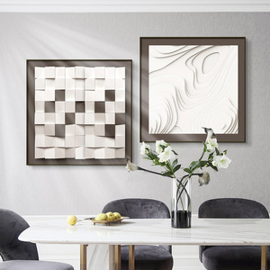 Arte de Hotel personalizable escultura de bloque de madera 3D de gama alta decoración de pared para luz nórdica entradas de lujo salas de estar - Product Image 2