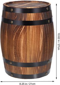 Kichvoe delicato barile di legno botti di legno per il vino rosso acqua barili decorativi statuetta botti di quercia con elegante colore rosso - Product Image 2