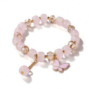Nouveau produit, bracelet en verre cristal avec breloques papillon réglables, bracelets à perles pour femmes et filles, bijoux - Product Image 6