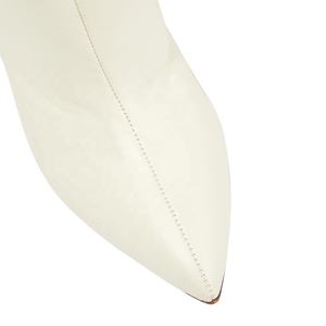 <span class=keywords><strong>Bottes</strong></span> à talons fins en cuir PU <span class=keywords><strong>Beige</strong></span>, <span class=keywords><strong>bottes</strong></span> longues à bout pointu pour femmes, chaussures d'hiver, grande taille, 2022 - Product Image 2