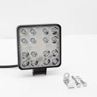 Sistema de iluminación automática, luz Led de trabajo para coche, 4 pulgadas, 48W, Color ámbar blanco cuadrado con DRL estroboscópico, luz Led DE TRABAJO todoterreno para coche