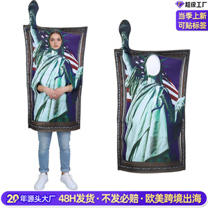 Disfraz de la Estatua de la Libertad para adultos y niños, conjunto de traje para Halloween y escenario - Product Image 3