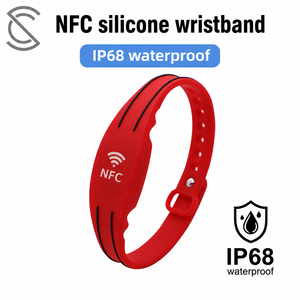 Fabricante de Pulseras RFID de Silicona al por Mayor, 13.56MHz <span class=keywords><strong>NFC</strong></span> HF, Impermeables, Ajustables, de Goma, con Logotipo Personalizado - Product Image 1