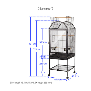 Accessoires <span class=keywords><strong>pour</strong></span> oiseaux Cage à oiseaux Maison <span class=keywords><strong>pour</strong></span> oiseaux Dernier design Grande cage à oiseaux <span class=keywords><strong>pour</strong></span> perroquets <span class=keywords><strong>Pigeons</strong></span> Cage à oiseaux en fil de fer avec plateau Roues - Product Image 3